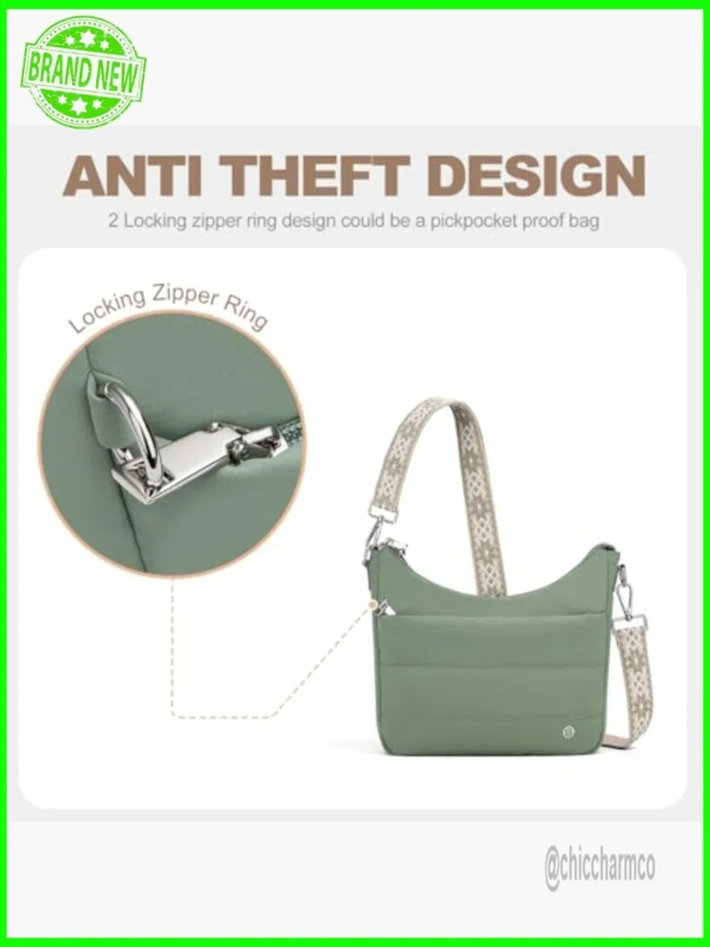 Anti-Theft RFID Blocking Crossbody Hobo Bag with Built-In Wallet